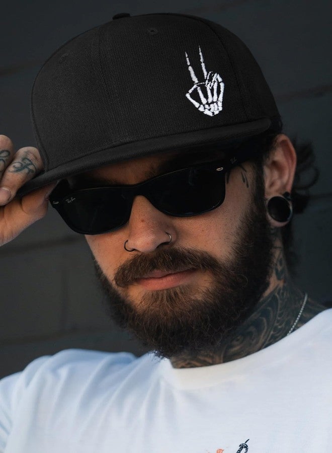 MixYoke Skeleton Hand Snapback Hats for Men Women, Hip Hop Flat Bill Hats Cool Hat - Image 2